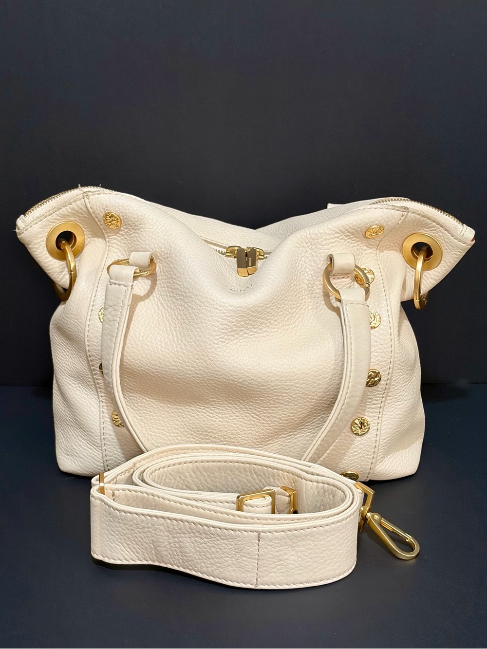 Hammitt Daniel Medium Satchel In Superbloom Pink/Brushed Gold/Hammered NWOT